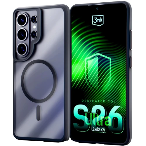 Etui 3mk Satin Armor MagCase na Samsung Galaxy S26 Ultra - przezroczysto-czarne