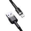 Kabel Baseus Cafule USB-A / Lightning 2.4A QC 3.0 1m - Czarno-szary