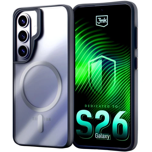 Etui 3mk Satin Armor MagCase na Samsung Galaxy S26 - przezroczysto-czarne