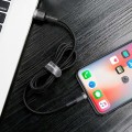 Kabel Baseus Cafule USB-A / Lightning 2.4A QC 3.0 1m - Czarno-szary