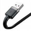 Kabel Baseus Cafule USB-A / Lightning 2.4A QC 3.0 0.5m - Czarno-szary