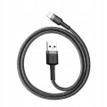 Kabel Baseus Cafule USB-A / Lightning 2.4A QC 3.0 0.5m - Czarno-szary