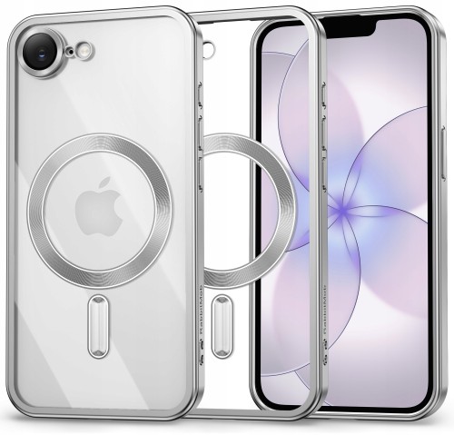 Etui do iPhone 16e / 17e, ELITE FRAME CASE, Ochrona Aparatu, do MagSafe | Srebrny