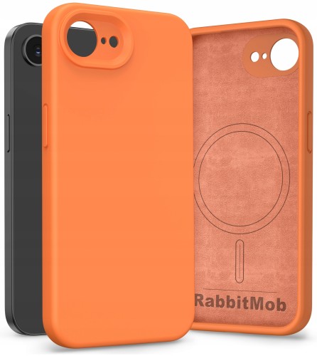 Etui RabbitMob do iPhone 16e / 17e, Silikonowe PREMIUM, Case, do MagSafe | Pomarańczowy