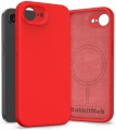 Etui RabbitMob do iPhone 16e / 17e, Silikonowe PREMIUM, Case, do MagSafe | Czerwony
