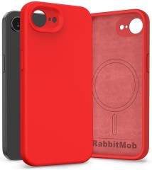 Etui RabbitMob do iPhone 16e / 17e, Silikonowe PREMIUM, Case, do MagSafe | Czerwony