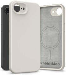 Etui RabbitMob do iPhone 16e / 17e, Silikonowe PREMIUM, Case, do MagSafe | Beżowy
