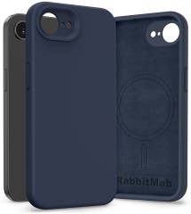 Etui RabbitMob do iPhone 16e / 17e, Silikonowe PREMIUM, Case, do MagSafe | Granatowy