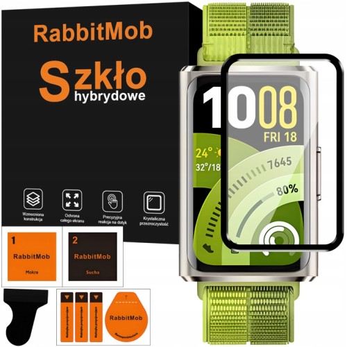 Szkło Hybrydowe 3D RabbitMob do Huawei Band 11 Pro + Zestaw do Montażu