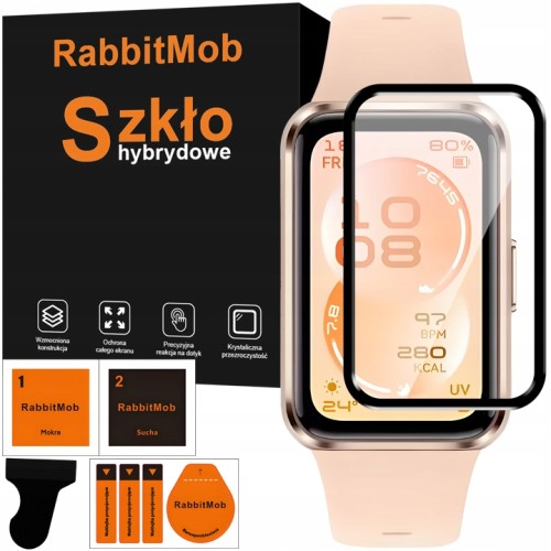 Szkło Hybrydowe 3D RabbitMob ochronne do Huawei Band 11 + Zestaw do Montażu
