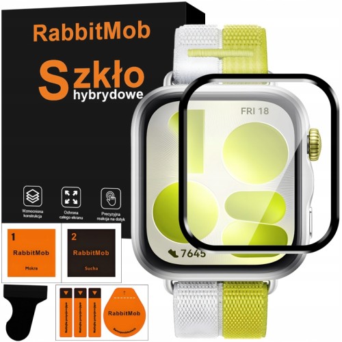 Szkło Hybrydowe 3D RabbitMob do Huawei Watch Fit 5 + Zestaw do Montażu