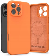 Etui RabbitMob do iPhone 16 Pro Max, Silikonowe PREMIUM, Case, do MagSafe | Pomarańczowy