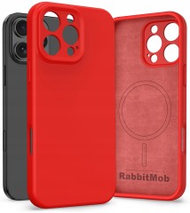 Etui RabbitMob do iPhone 16 Pro, Silikonowe PREMIUM, Case, do MagSafe | Czerwony