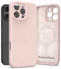 Etui RabbitMob do iPhone 16 Pro, Silikonowe PREMIUM, Case, do MagSafe | Różowy