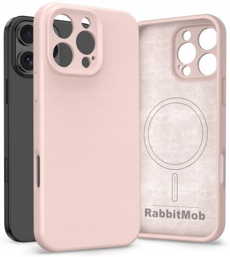 Etui RabbitMob do iPhone 16 Pro, Silikonowe PREMIUM, Case, do MagSafe | Różowy