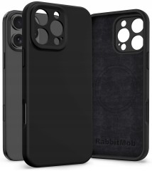 Etui RabbitMob do iPhone 16 Pro, Silikonowe PREMIUM, Case, do MagSafe | Czarny