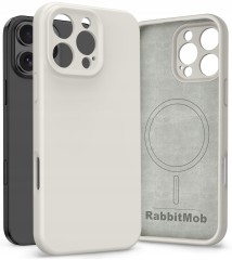 Etui RabbitMob do iPhone 16 Pro, Silikonowe PREMIUM, Case, do MagSafe | Beżowy