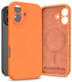 Etui RabbitMob do iPhone 16, Silikonowe PREMIUM, Case, Smukłe, do MagSafe | Pomarańczowy