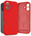 Etui RabbitMob do iPhone 16, Silikonowe PREMIUM, Case, Smukłe, do MagSafe | Czerwony