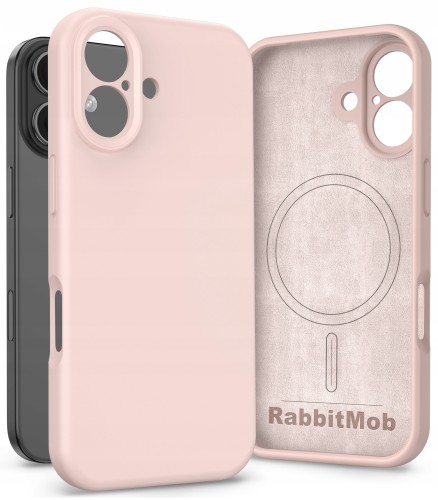 Etui RabbitMob do iPhone 16, Silikonowe PREMIUM, Case, Smukłe, do MagSafe | Różowy