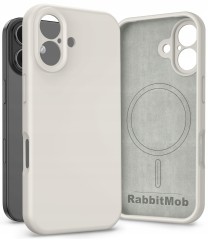 Etui RabbitMob do iPhone 16, Silikonowe PREMIUM, Case, Smukłe, do MagSafe | Beżowy