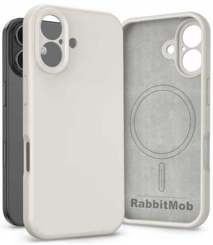 Etui RabbitMob do iPhone 16, Silikonowe PREMIUM, Case, Smukłe, do MagSafe | Beżowy
