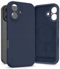 Etui RabbitMob do iPhone 16, Silikonowe PREMIUM, Case, Smukłe, do MagSafe | Granatowy