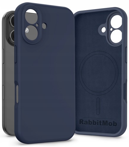 Etui RabbitMob do iPhone 16, Silikonowe PREMIUM, Case, Smukłe, do MagSafe | Granatowy