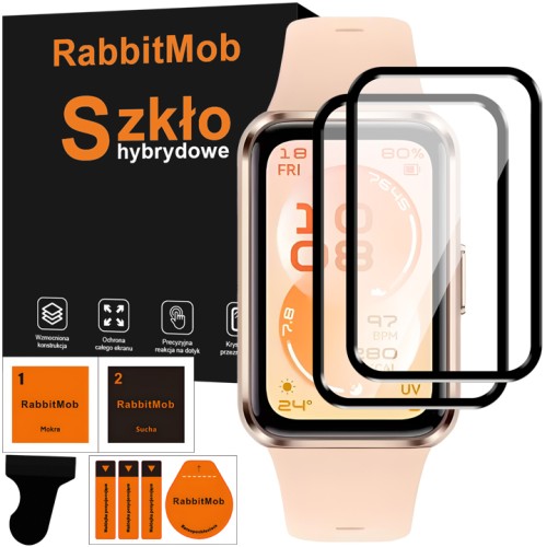 2x Szkło Hybrydowe 3D RabbitMob ochronne do Huawei Band 11 + Zestaw do Montażu