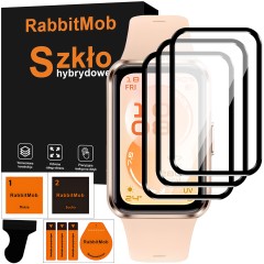 3x Szkło Hybrydowe 3D RabbitMob ochronne do Huawei Band 11 + Zestaw do Montażu