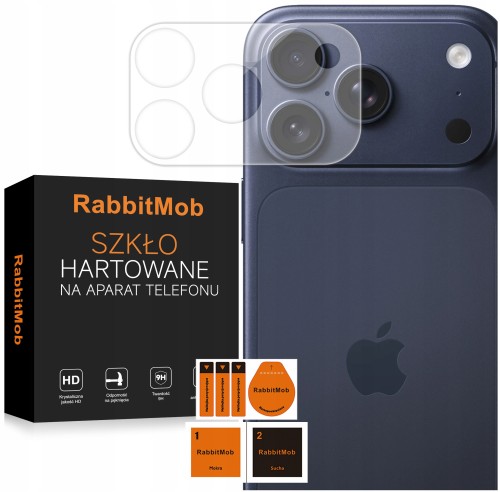 Szkło Hartowane 3D RabbitMob na Aparat Obiektyw do Apple iPhone 17 Pro Max
