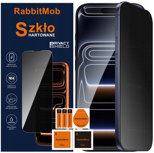 Szkło Hartowane Prywatyzujące RabbitMob do iPhone 17 Pro Max
