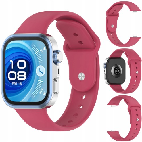 Pasek RabbitMob do Huawei Watch Fit 3/4/4 Pro/5/5 Pro, Miękki | Bordowy
