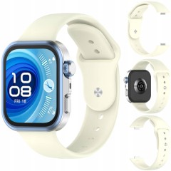 Pasek RabbitMob do Huawei Watch Fit 3/4/4 Pro/5/5 Pro, Miękki | Retro biały