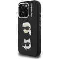 Etui Karl Lagerfeld FW Grained Karl & Choupette Heads Pins na iPhone 16 Pro - czarne