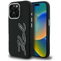 Etui Karl Lagerfeld FW Grained Signature Logo na iPhone 16 Pro - czarne