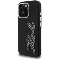 Etui Karl Lagerfeld FW Grained Signature Logo na iPhone 16 Pro - czarne