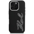 Etui Karl Lagerfeld FW Grained Signature Logo na iPhone 16 Pro - czarne