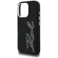 Etui Karl Lagerfeld FW Grained Signature Logo na iPhone 16 Pro - czarne