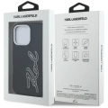 Etui Karl Lagerfeld FW Grained Signature Logo na iPhone 16 Pro - czarne