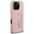 Etui Karl Lagerfeld FW Grained Signature Logo na iPhone 16 Pro - różowe