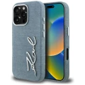 Etui Karl Lagerfeld FW Jeans Signature Logo na iPhone 16 Pro - niebieskie