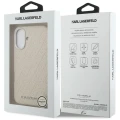 Etui Karl Lagerfeld FW Stamped Karl MagSafe na iPhone 16 - beżowe