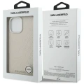 Etui Karl Lagerfeld FW Stamped Karl MagSafe na iPhone 16 Pro - beżowe