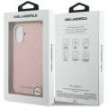 Etui Karl Lagerfeld FW Stamped Karl MagSafe na iPhone 16 - różowe