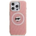 Etui Karl Lagerfeld IML Choupette Head Logo MagSafe na iPhone 16 Pro Max - różowe