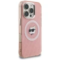 Etui Karl Lagerfeld IML Choupette Head Logo MagSafe na iPhone 16 Pro Max - różowe