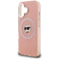 Etui Karl Lagerfeld IML Choupette Head Logo MagSafe na iPhone 16 - różowe