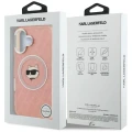Etui Karl Lagerfeld IML Choupette Head Logo MagSafe na iPhone 16 - różowe