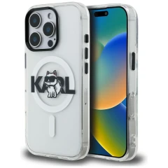 Etui Karl Lagerfeld IML Choupette Sketch Logo MagSafe na iPhone 16 Pro Max - przezroczyste